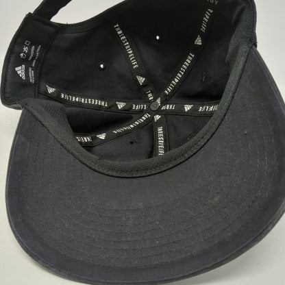 Adidas Baseball Cap Black White One Size Embroidered Wordmark Slideback Hat