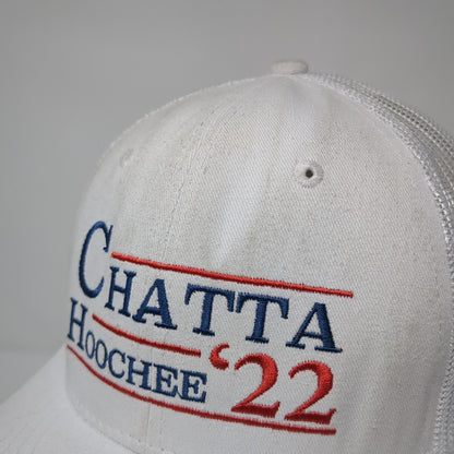 Chatta Hoochee '22 Alan Jackson Snapback Hat White One Size Adjustable Mesh Back