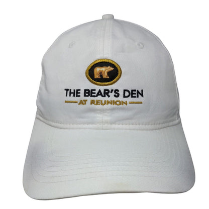 The Bear's Den At Reunion Strapback Hat White Mid Fit Embroidered Ahead