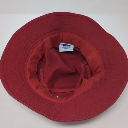 SIUE Bucket Hat Red One Size Embroidered Solid Outdoor Cotton Big X