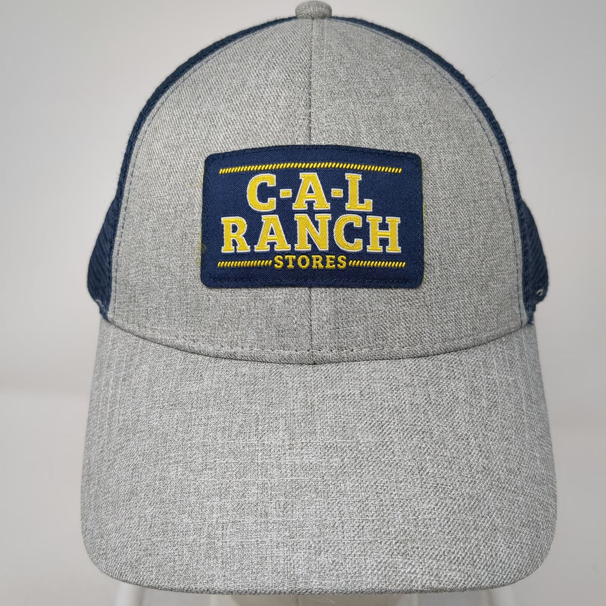 C-A-L Ranch Stores Trucker Hat Gray One Size Mesh Snapback Patch Adjustable Farm