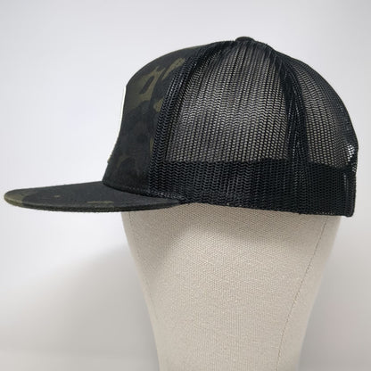 Yupoong Trucker Hat Black One Size Mesh Multicam Flat Bill TOOBS Distribution