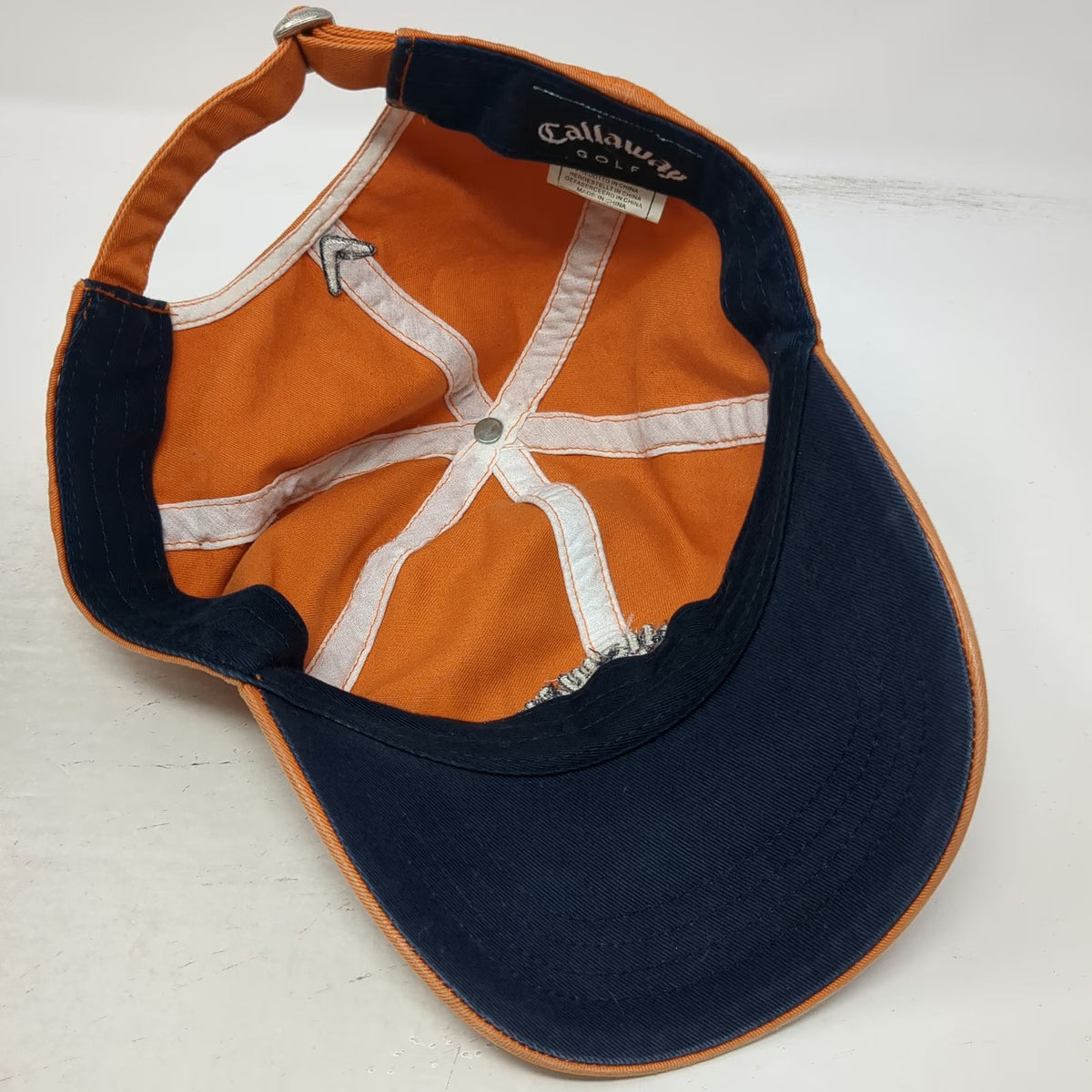Callaway Baseball Cap Orange One Size Embroidered Golf Logo Slideback Strap Hat