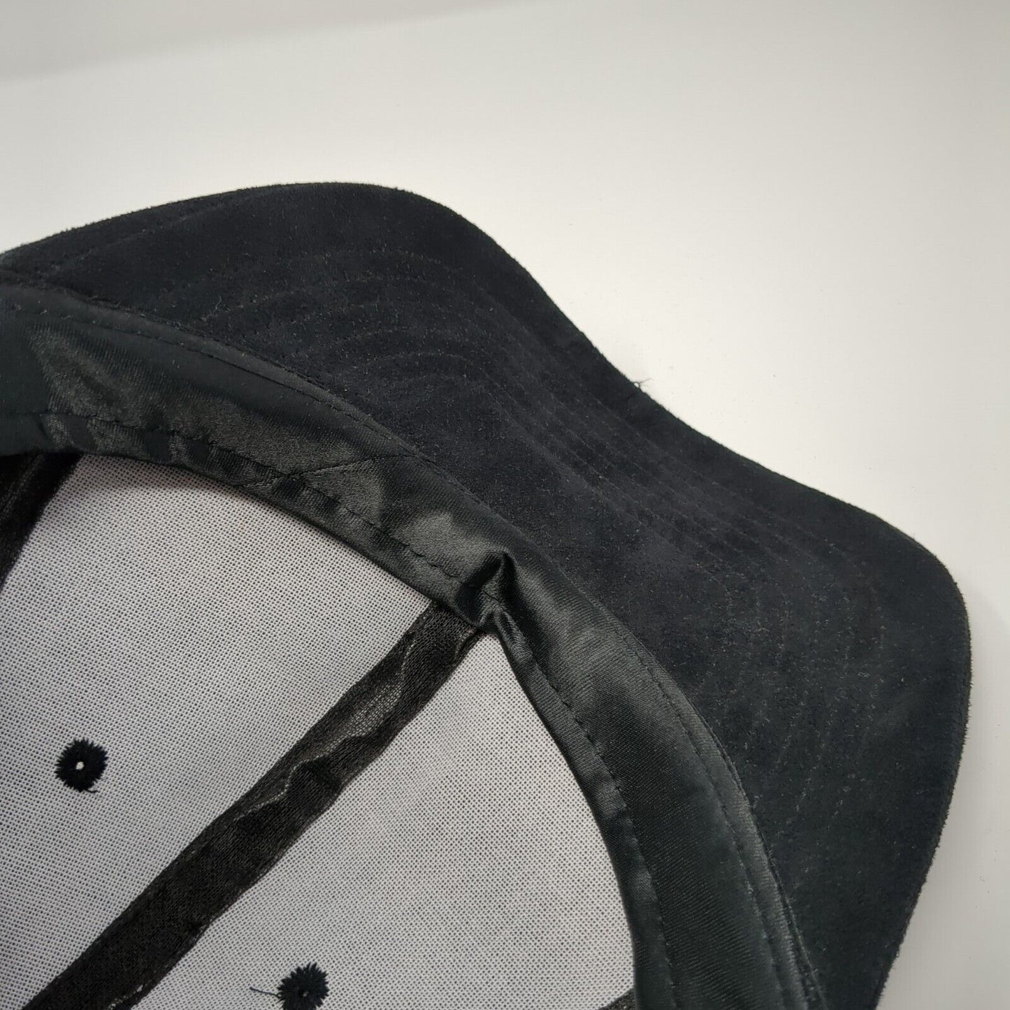 Unbranded Strapback Hat Black One Size Adjustable Vented Holes 6 Panel Blank