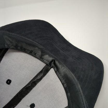 Unbranded Strapback Hat Black One Size Adjustable Vented Holes 6 Panel Blank