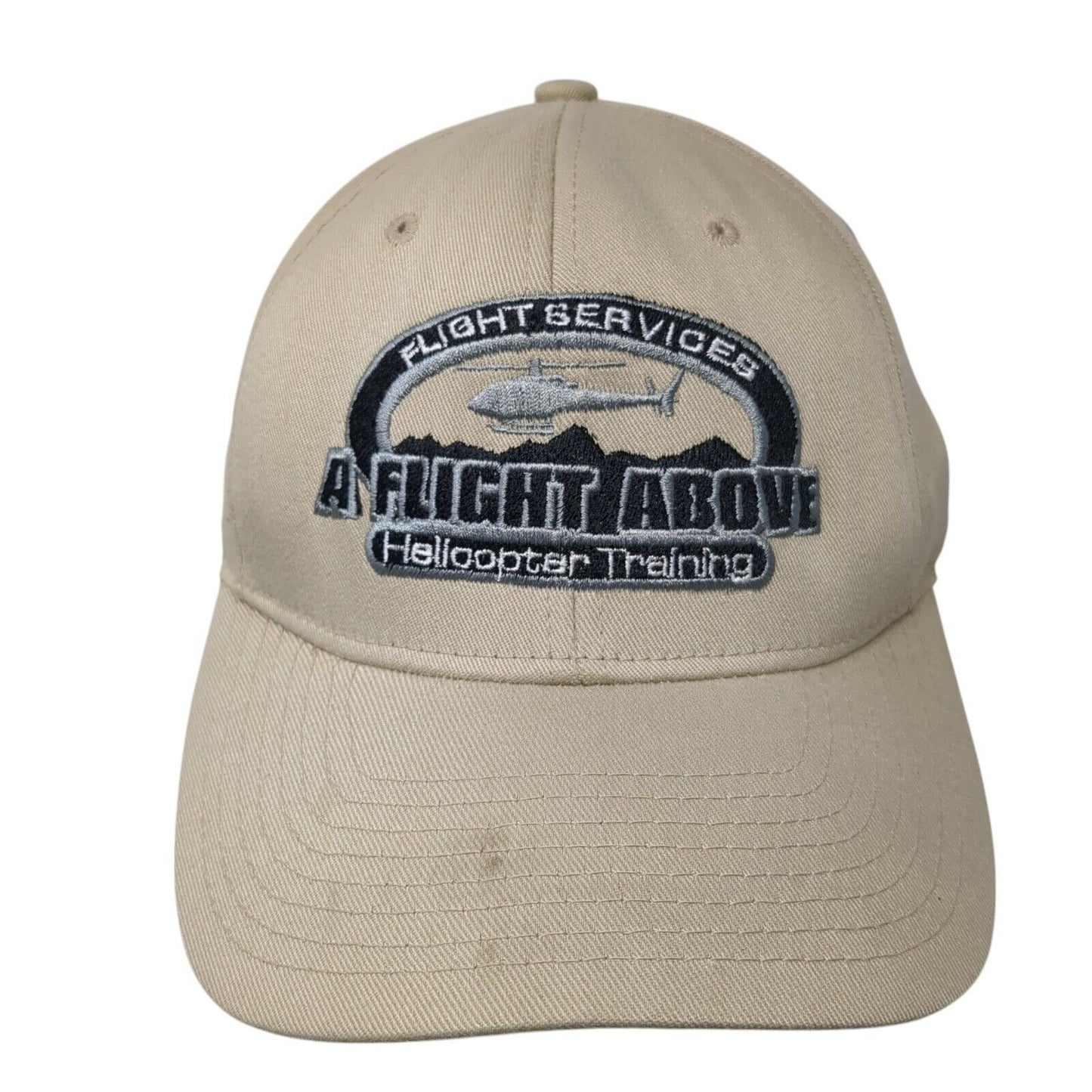 Flight Services A Flight Above Helicopter Training Fitted Hat Tan S/M Flexfit
