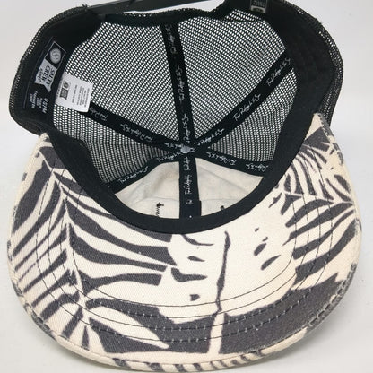 Salty Crew Trucker Hat Black Beige One Size Palm Print Mesh Snapback Tropical
