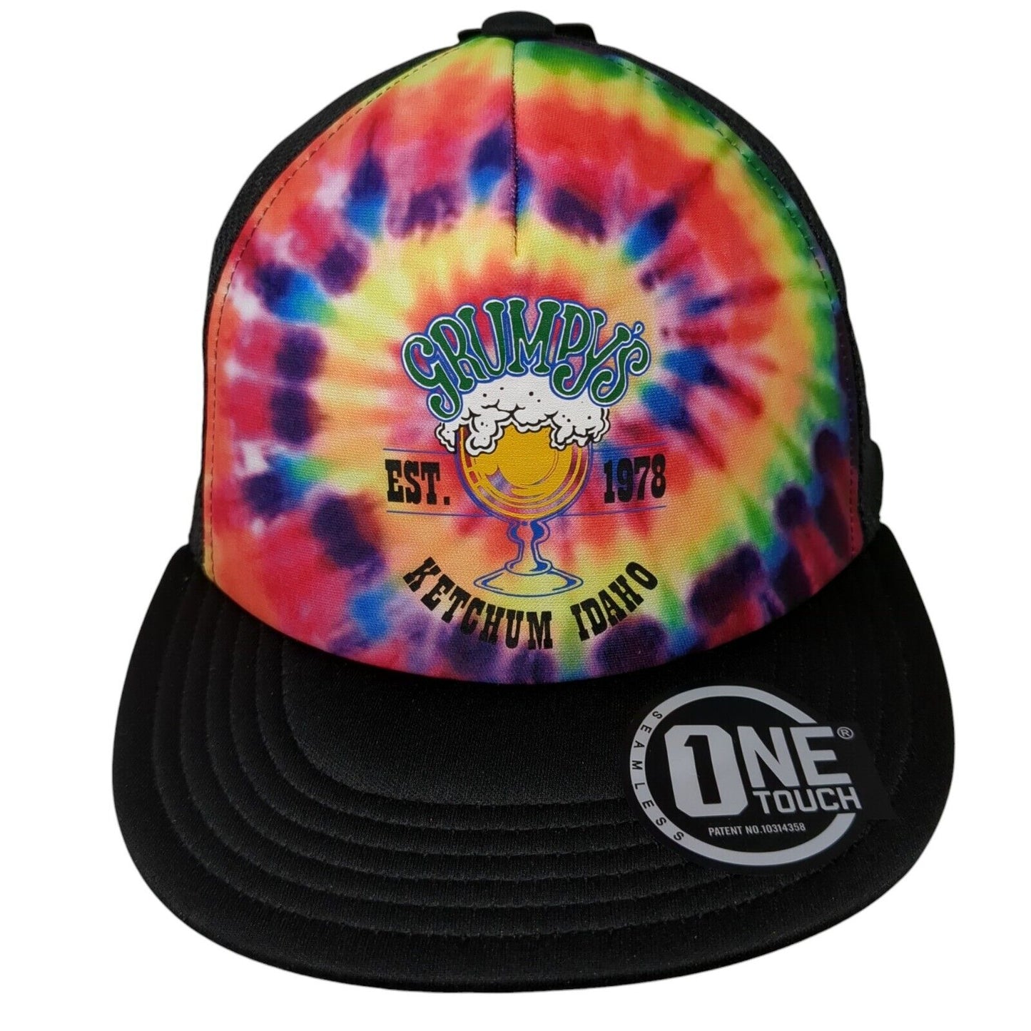 Grumpy's Ketchum Idaho Est. 1978 Trucker Hat Multi OS Seamless Mesh W/Tags Coal