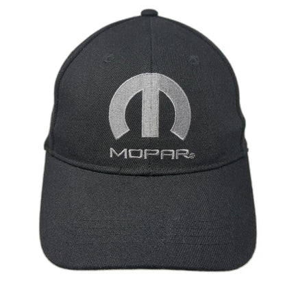 Open Road Brands Mopar Baseball Cap Black One Size Slideback Logo Polyester Hat