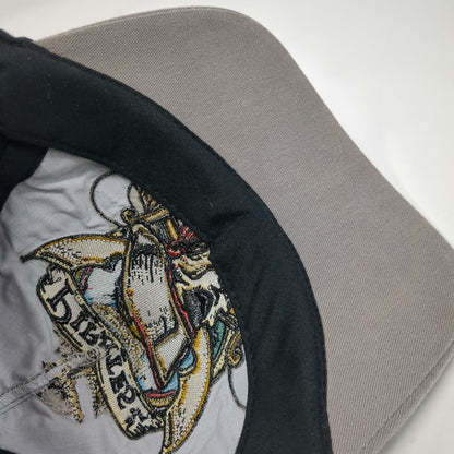 Disney Parks 5 Panel Gray One Size Hat Pirates of the Caribbean Map Print Skull
