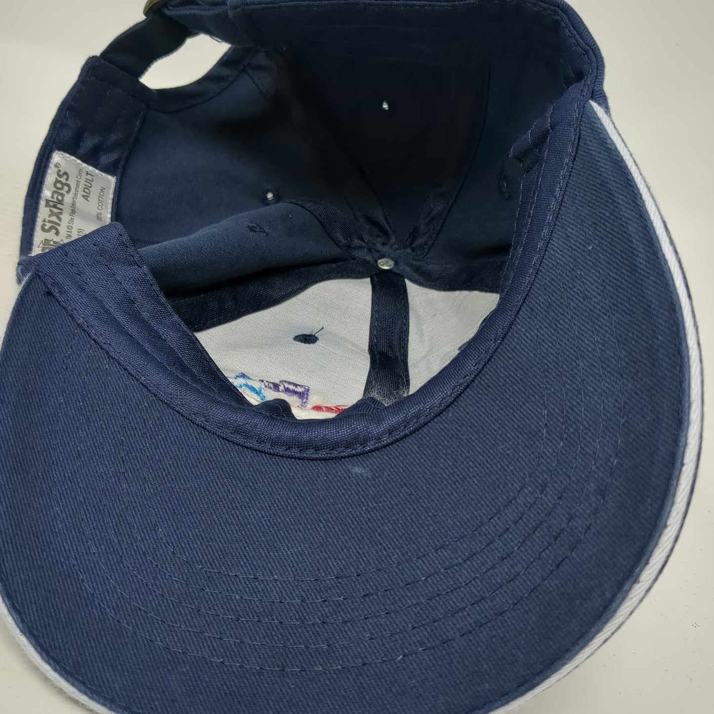 Six Flags Baseball Cap Blue One Size Great Escape Lake George Embroidered Hat