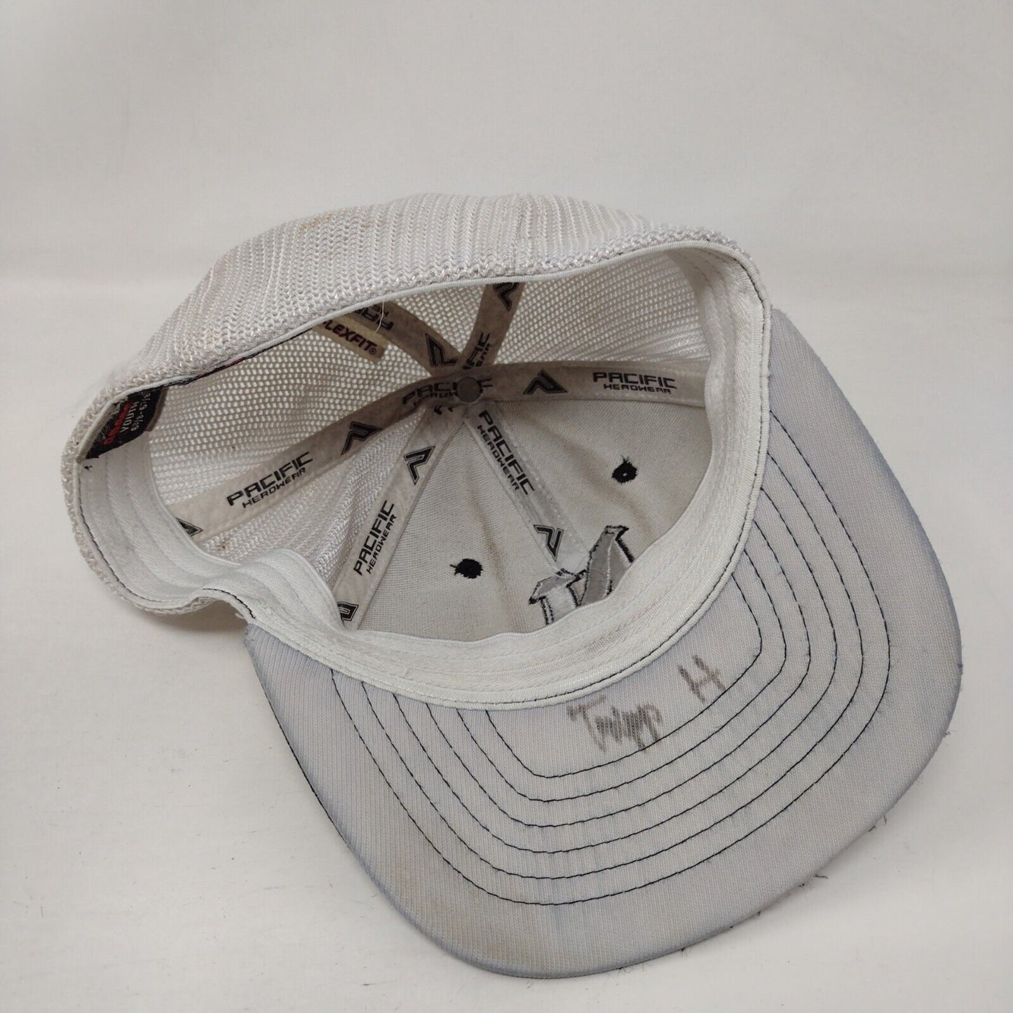 Letter N Youth Fitted Trucker Hat Black 6 3/8- 6 7/8 Mesh Back Pacific Headwear