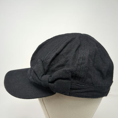 Time and Tru Army Cap Black One Size Side Bow Textured Cadet Military Style Hat