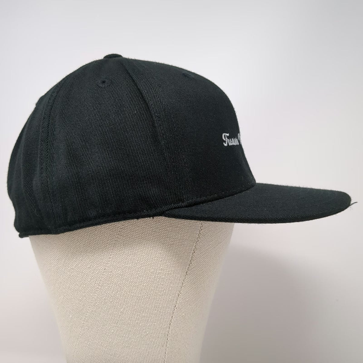 210 Fitted Baseball Cap Black 7 5/8 Treasure Valleys Finest Embroidered Hat