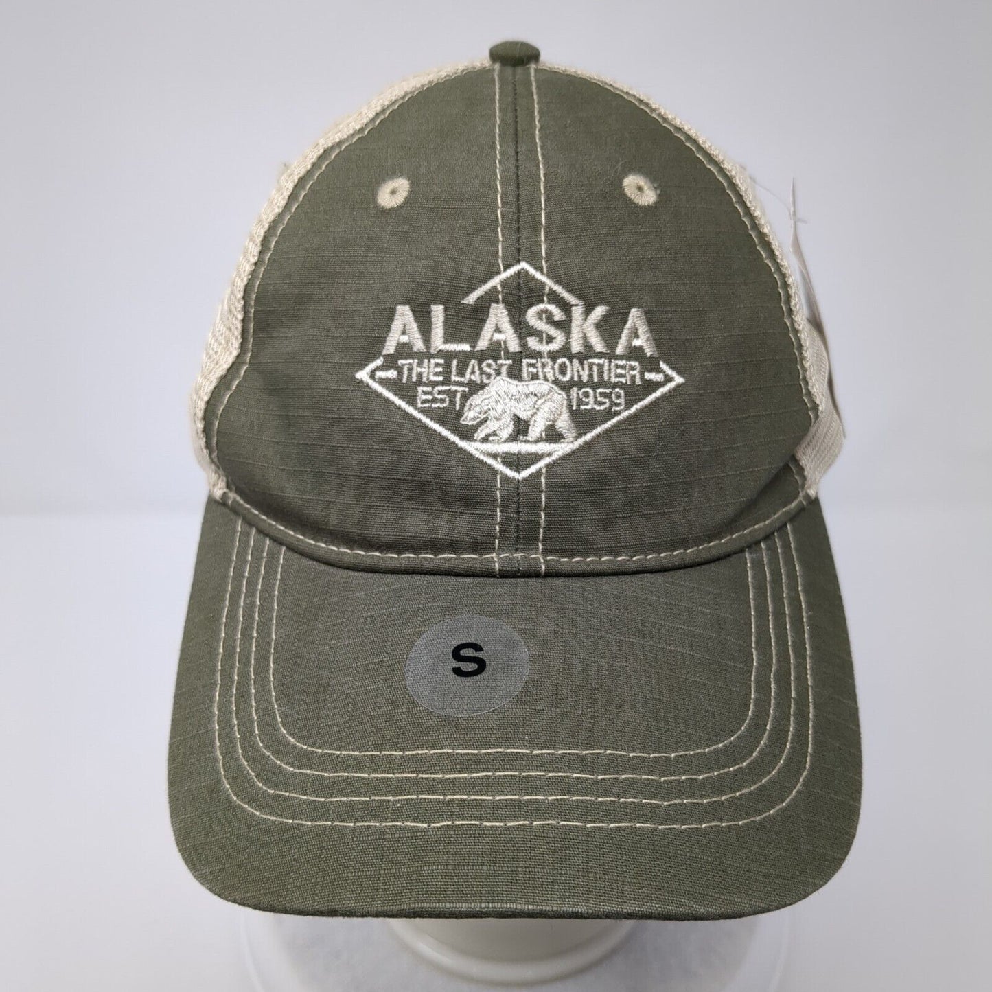 Alaska The Last Frontier Snapback Trucker Hat Green Small W/Tags