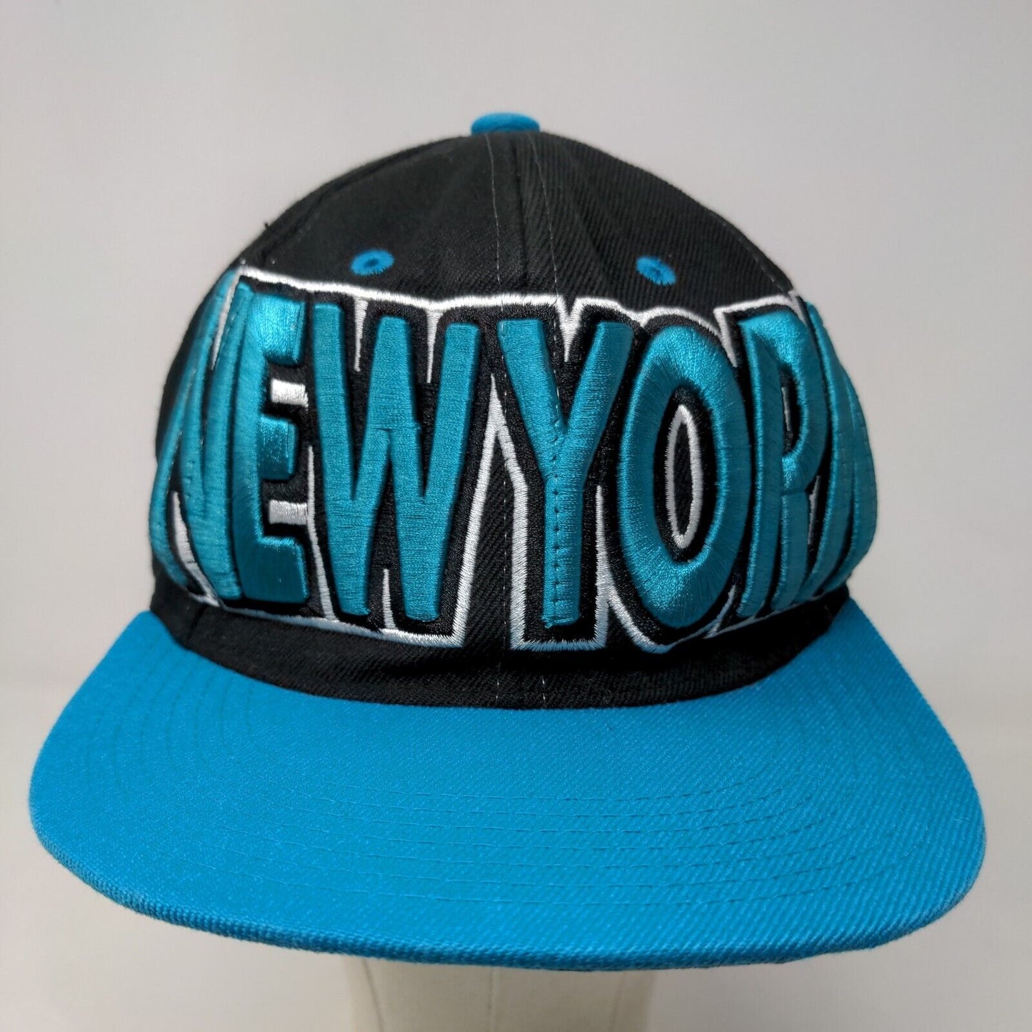 City Hunter Men's Snapback Hat Blue Black Adjustable New York Embroidered Logo