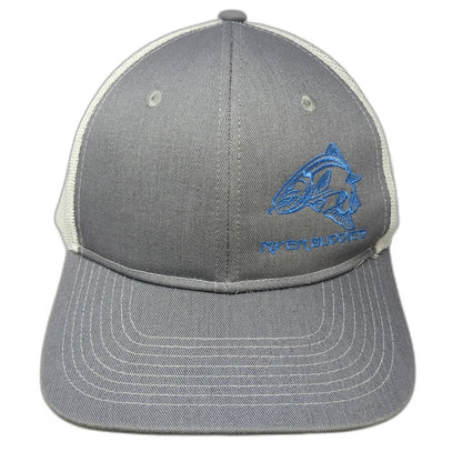Port Authority Trucker Hat Gray One Size Snapback Mesh Back River Buddies Fish