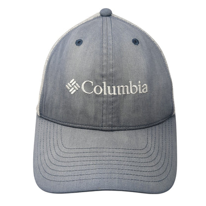 Columbia Logo Snapback Trucker Hat Blue One Size Mesh Back Colorblock