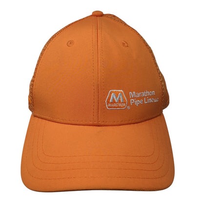 Marathon Pipe Line Snapback trucker Hat Orange OS Adjustable Mesh Back Pukka