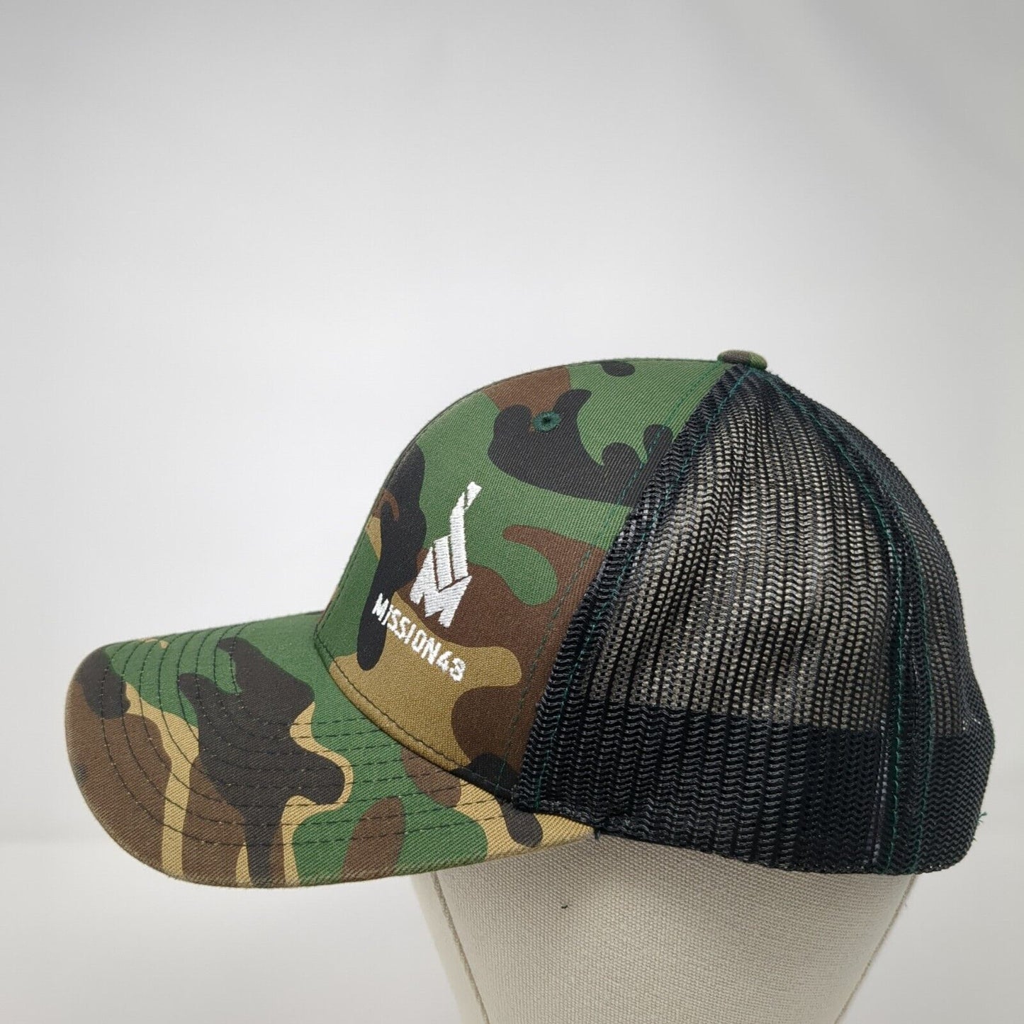 Mission43 Snapback Mesh Back Trucker Hat Camo One Size Richardson