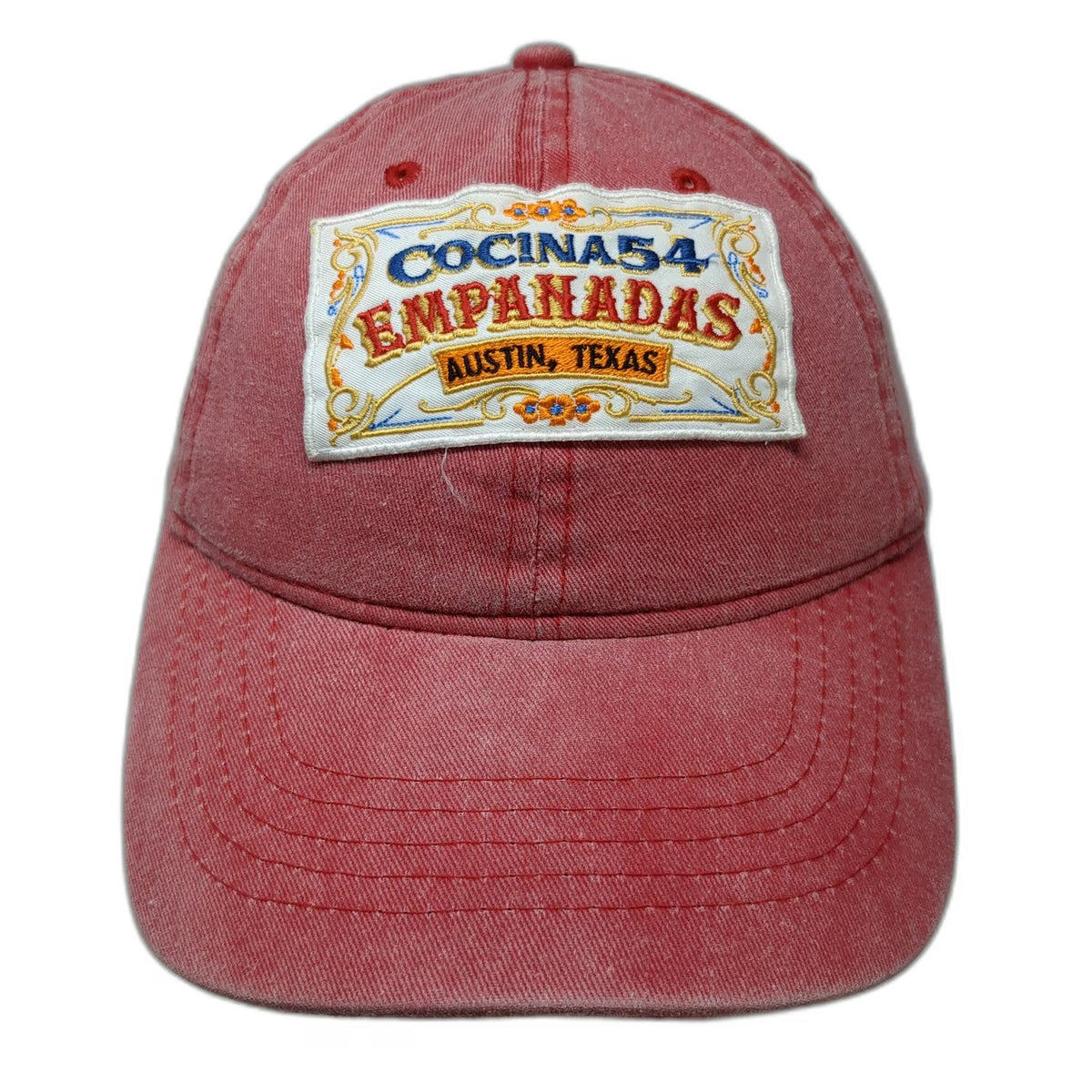 Baseball Cap Red One Size Cocina 54 Empanadas Austin Texas Patch Strapback Hat
