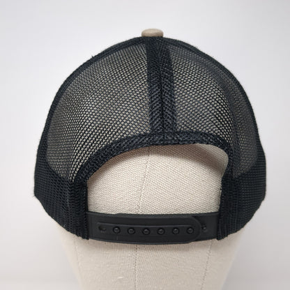 USA Flag Scheels Snapback Mesh Back Trucker Hat Brown One Size Colorblock