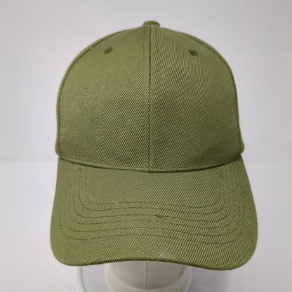 Unbranded Strapback Hat Green One Size Adjustable Vented Holes 6 Panel Blank
