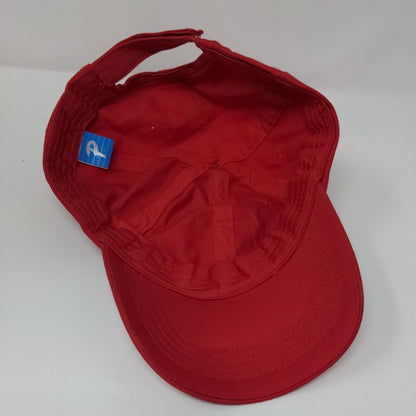 Unbranded Strapback Hat Red One Size Adjustable Solid Blank 6 Panel P
