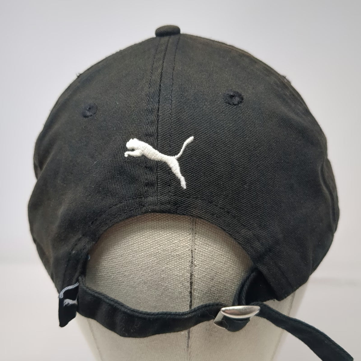 Puma Baseball Cap Black One Size Embroidered Cat Logo Adjustable Slideback Hat