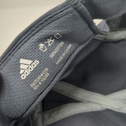 Adidas Army Cap Gray One Size Adjustable Cotton Hat Slideback Blue Patch Logo