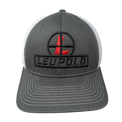 Leupold Snapback Trucker Hat Gray One Size Adjustable Embroidered Mesh Back