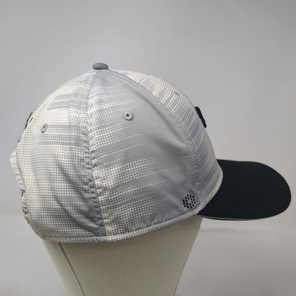 Puma Snapback Hat Gray One Size Cat Logo Grid Pattern Performance Golf Cap Black