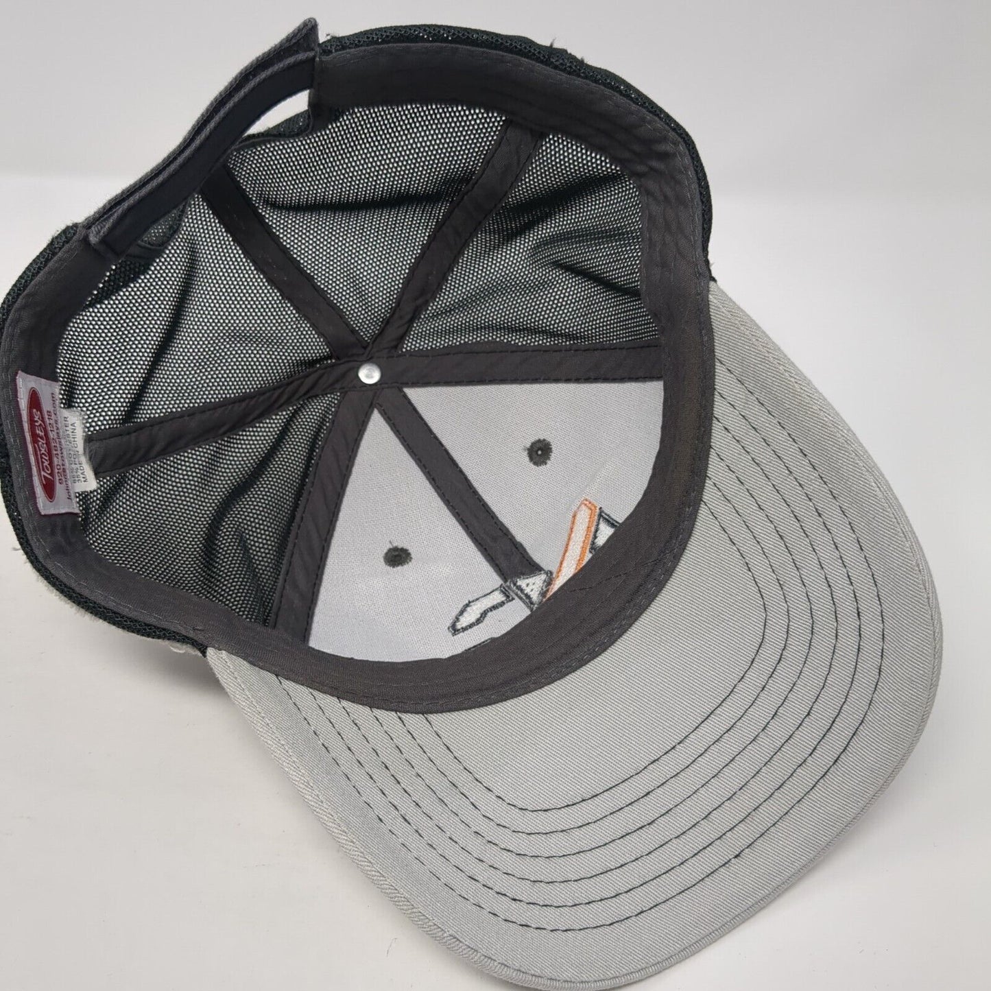 Ness Campbell Crane Rigging Strapback Trucker Hat Gray OS Mesh Back Towsleys
