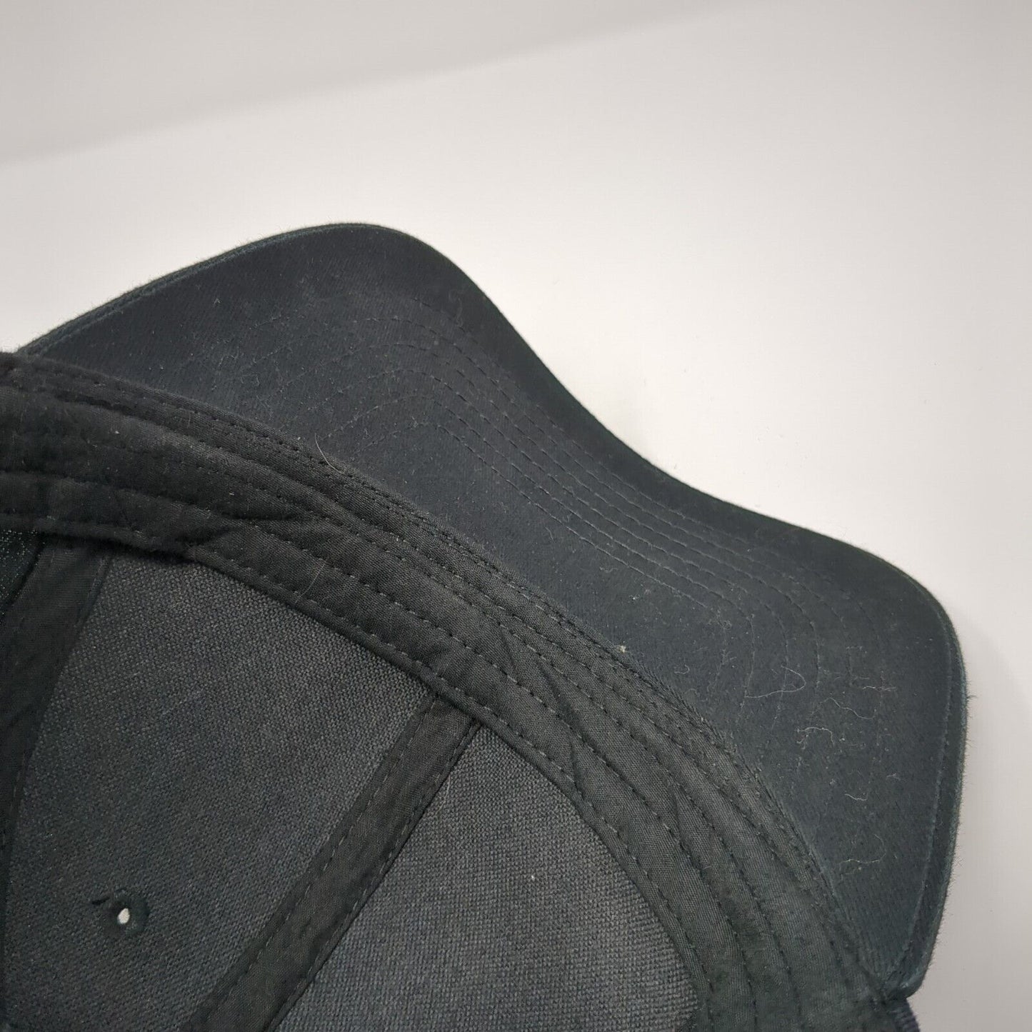 Sportsman Strapback Hat Black One Size Adjustable Vented Holes 6 Panel Blank
