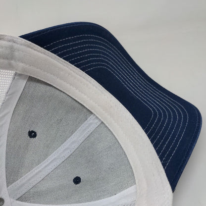 Unbranded Snapback Trucker Hat Blue One Size Adjustable Mesh Back Blank Cotton
