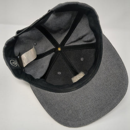 Volcom Snapback Hat Gray One Size Adjustable Embroidered 6 Panel Polyester