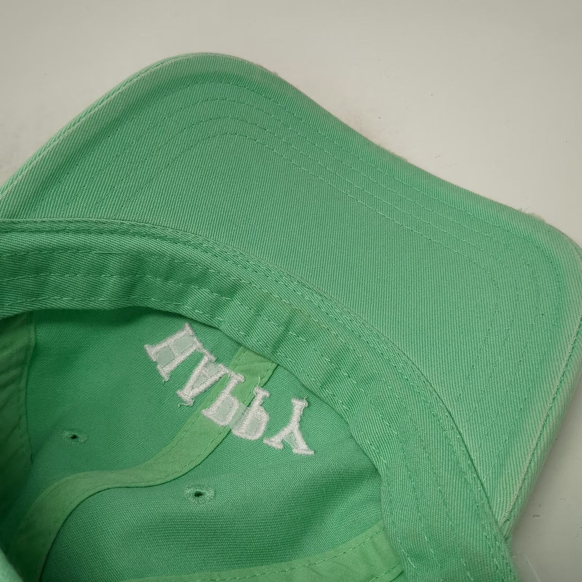 Aerie Baseball Cap Green One Size Happy Embroidered Cotton Slideback Hat