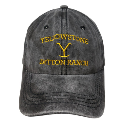 Yellowstone Dutton Ranch Slideback Hat Gray One Size Solid Embroidered
