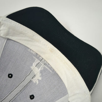 Baseball Cap Black White One Size Mesh Back Strapback Analytical Moose Hat
