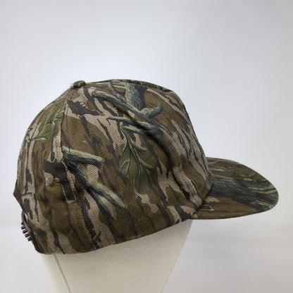 Mossy Oak 5 Panel Brown Green Hat One Size NRA Snapback Camo Made in USA Logo