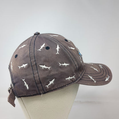 SeaWorld Baseball Cap Blue One Size Sharks Embroidered Cotton Slideback Hat
