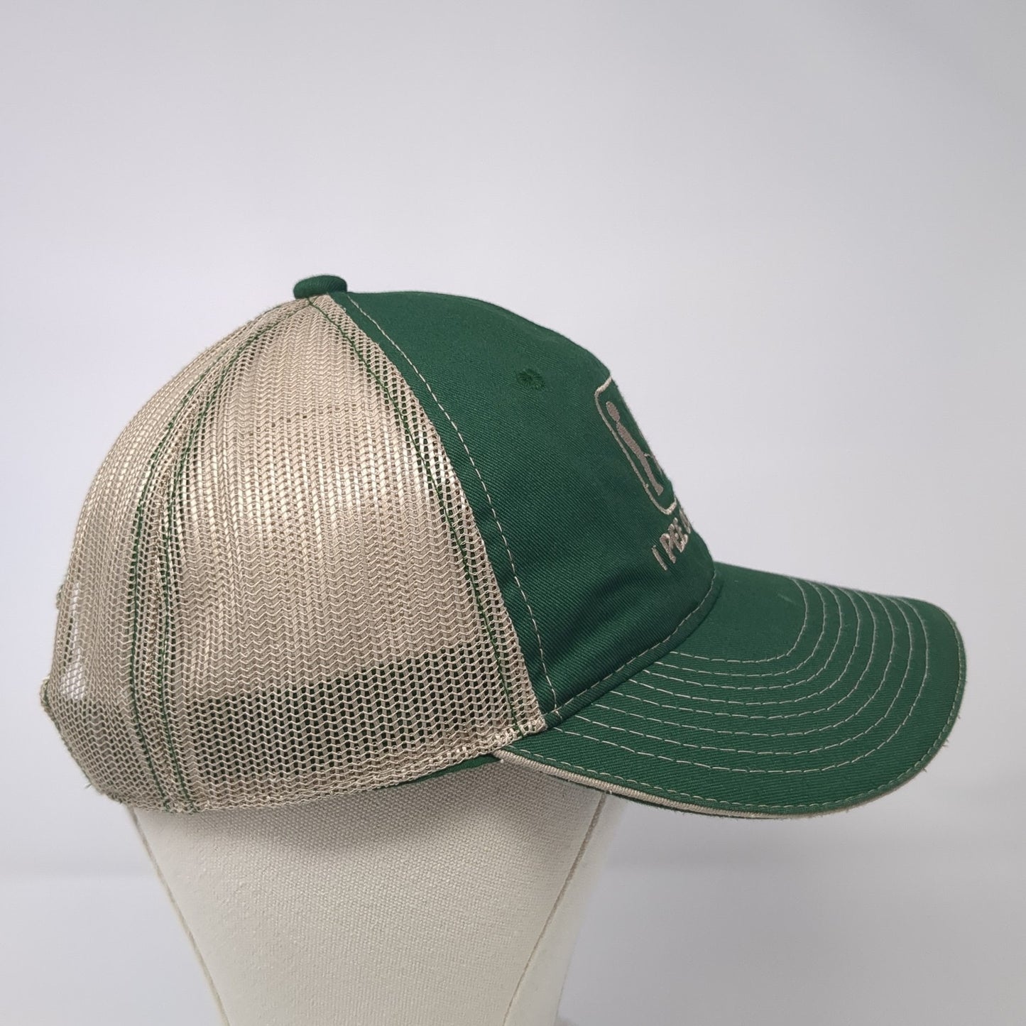 I Pee Outside Snapback Trucker Hat Green One Size Mesh Back Outdoor Cap