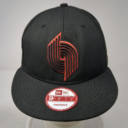 New Era Portland Trail Blazers NBA Black Snapback Hat OSFM Red Wool HWC 9FIFTY