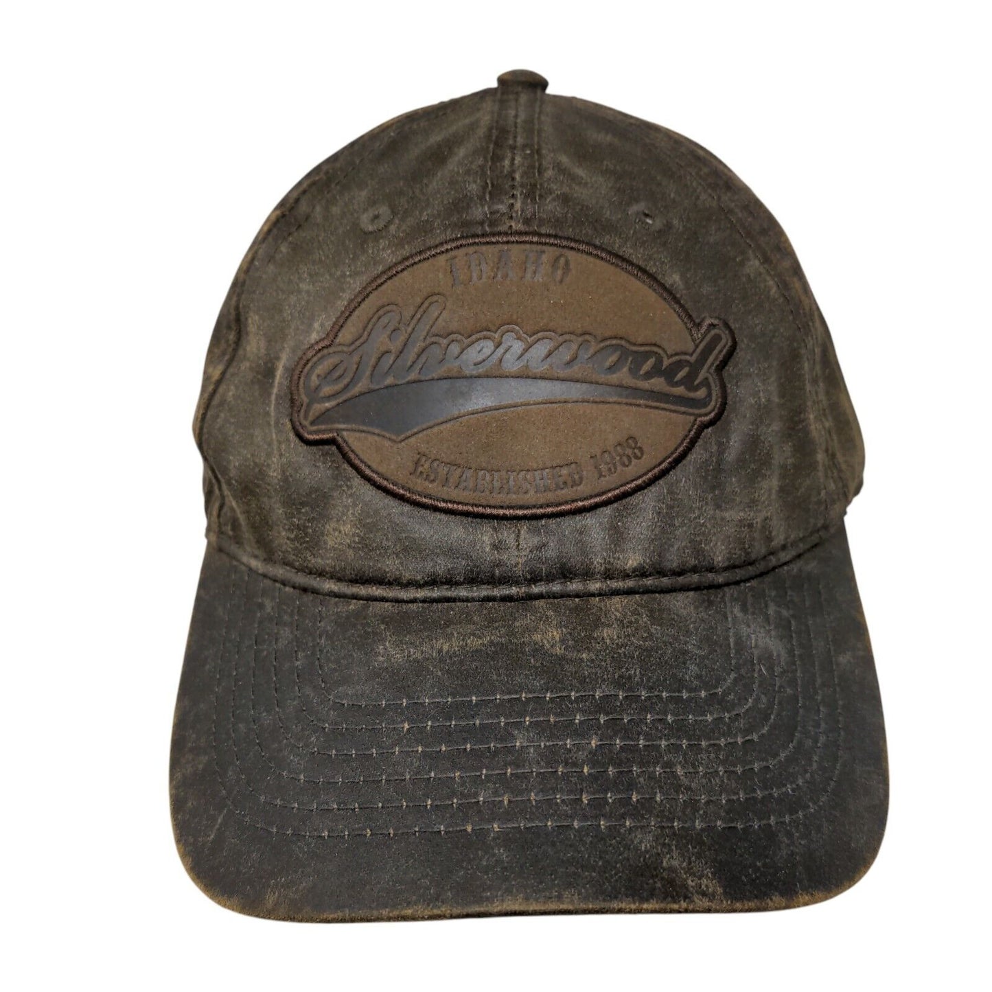 Idaho Silverwood Strapback Hat Brown OSFM Adjustable 6 Panel Triangle