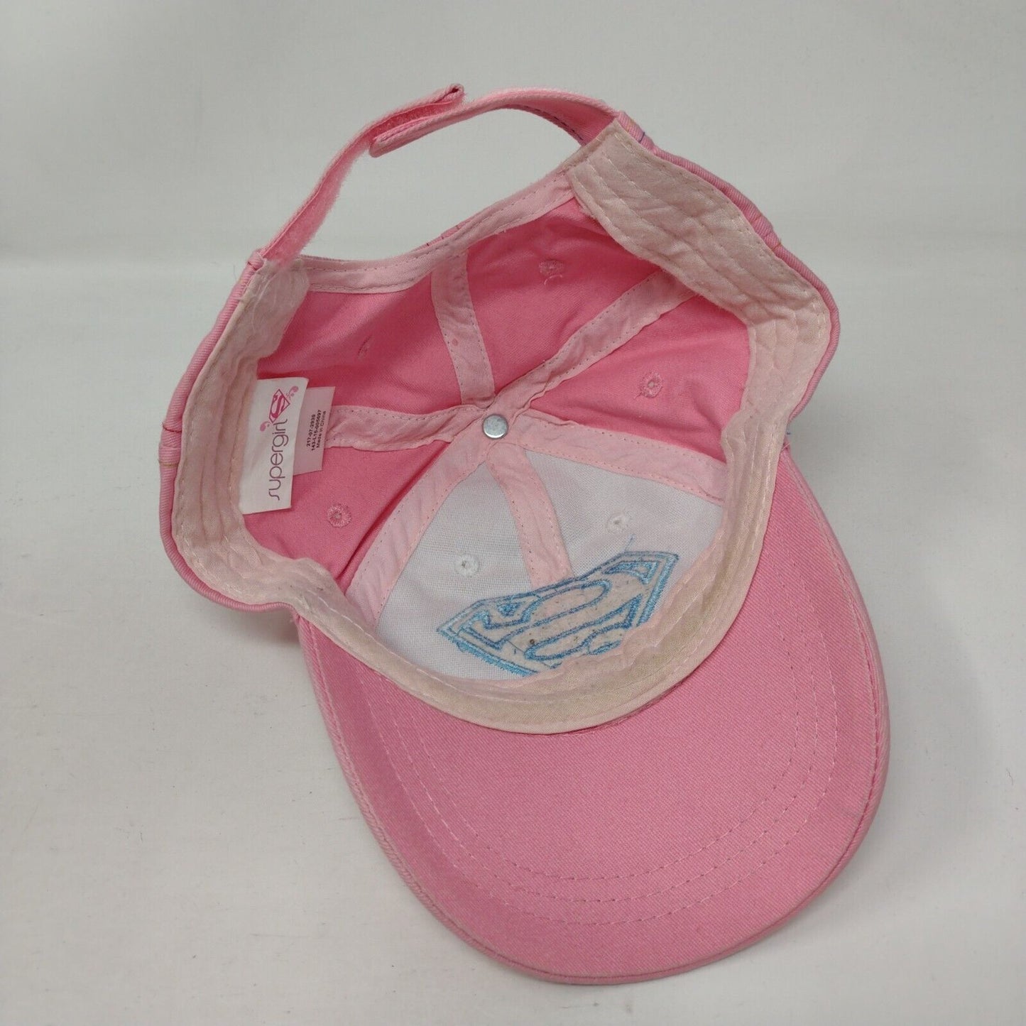 Supergirl Strapback Hat Pink OSFM Adjustable Embroidered 6 Panel DC Comics