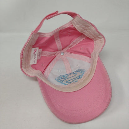 Supergirl Strapback Hat Pink OSFM Adjustable Embroidered 6 Panel DC Comics