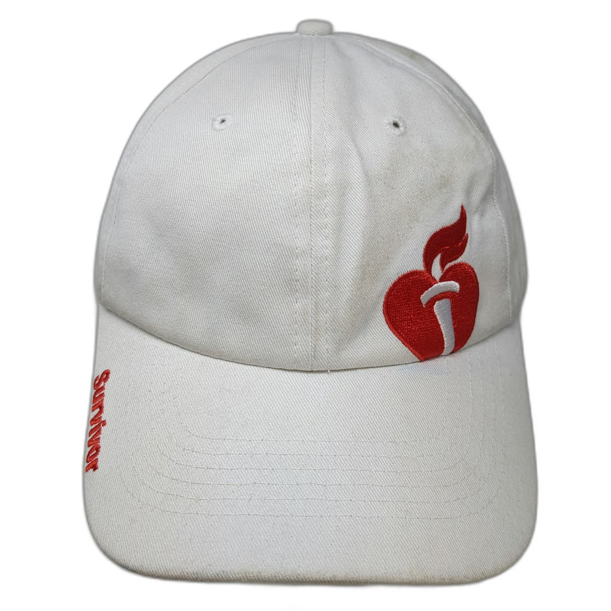 White Baseball Cap One Size American Heart Association Heart Walk Survivor Hat