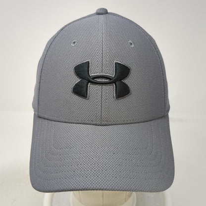 Under Armour Baseball Cap Gray XL Blitzing Stretch Fit Curved Bill Logo Hat