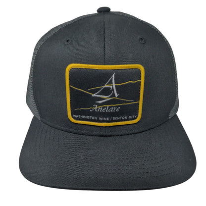 Anelare Washington Wine Snapback Trucker Hat Black One Size Mesh Back