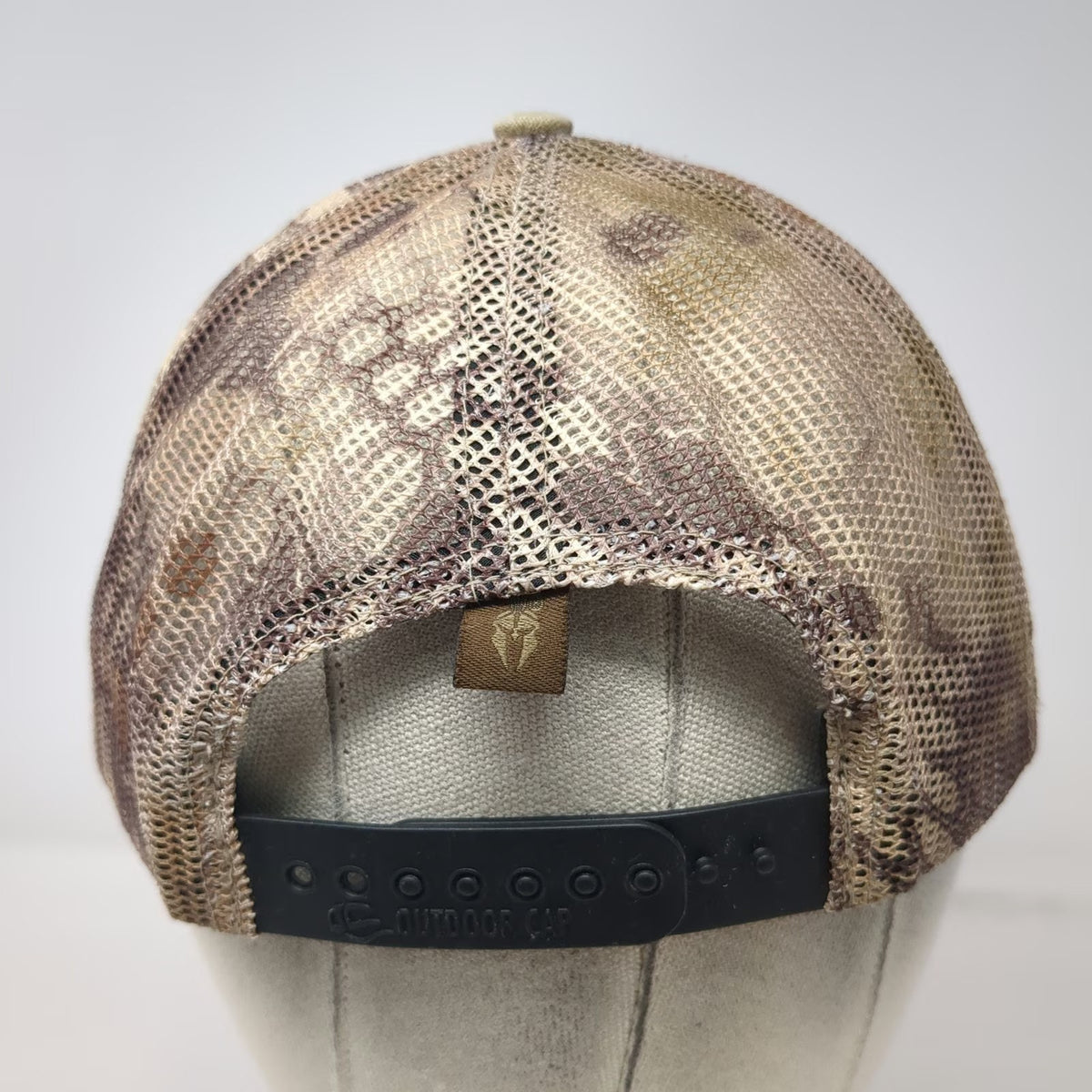 Outdoor Cap Trucker Hat Beige Green One Size Camo Spartan American Flag Patch